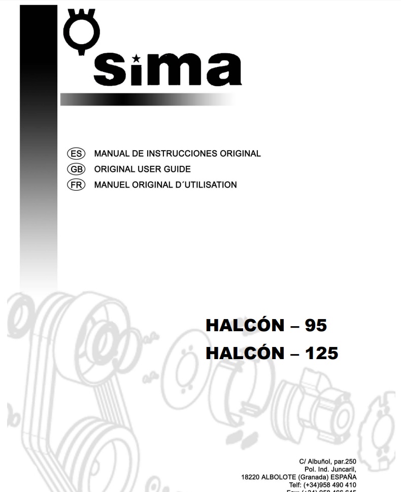 Užívateľská príručka HALCON 125 SIMA