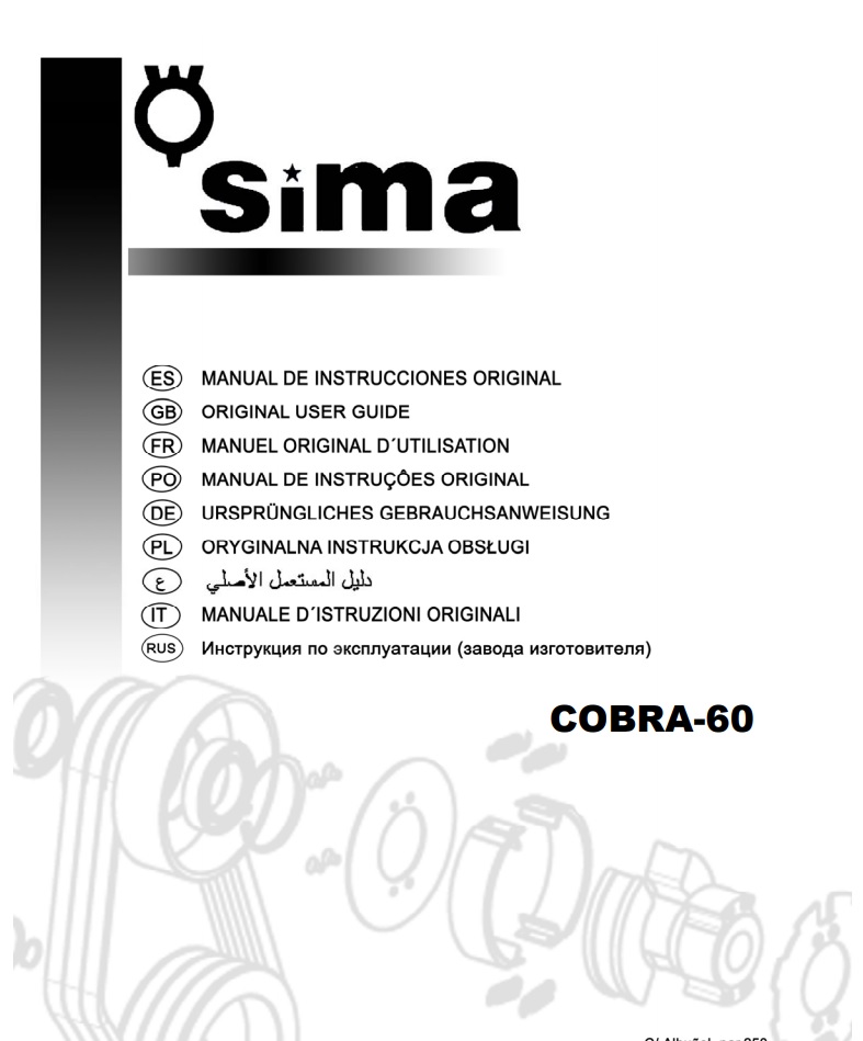 Užívateľská príručka SIMA COBRA Range 60