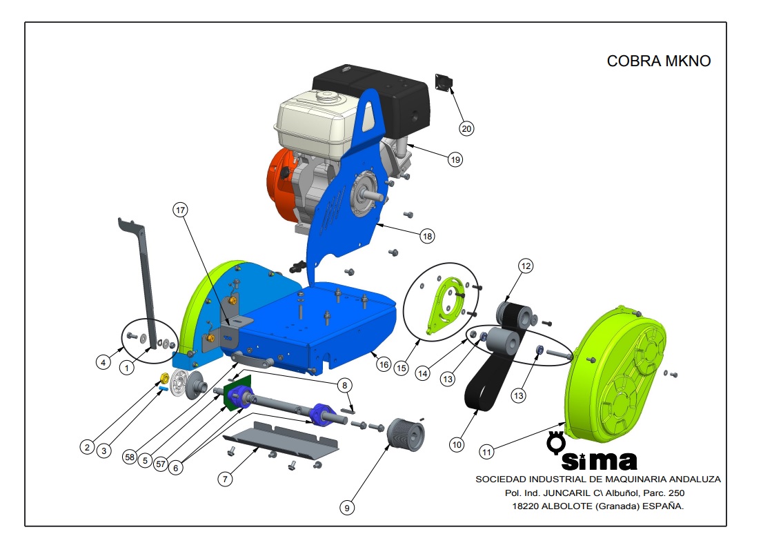 Zoznam dielov - SIMA cobra mekano 50