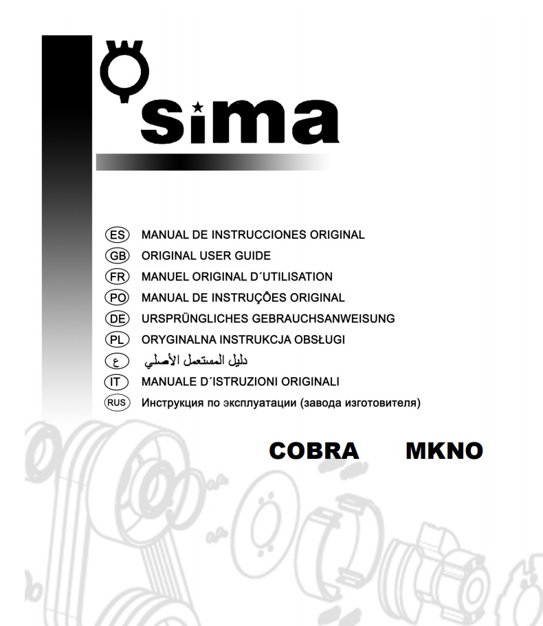 Užívateľská príručka - SIMA cobra mekano 50
